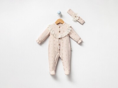 Toptan Kız Bebek Taçlı Tulum 0-9M Bubbles 2040-3019 - Bubbles (1)
