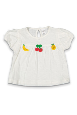Toptan Kız Bebek Tişört 6-18M Tuffy 1099-1916 Ekru