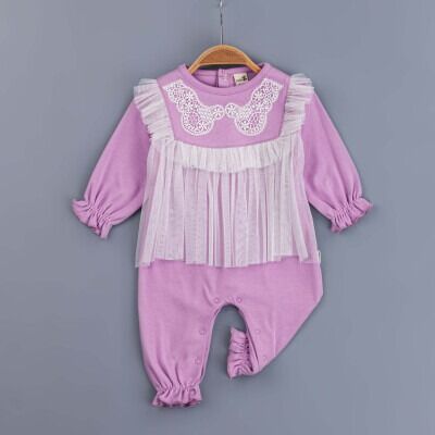 Toptan Kız Bebek Tulum 3-12M BabyZ 1097-5406 Lila
