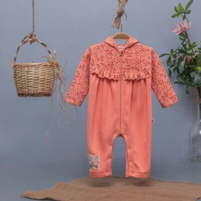 Toptan Kız Bebek Tulum 3-12M BabyZ 1097-5413 Nar Çiçeği