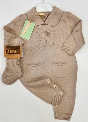 Toptan Kız Bebek Tulumu 0-18M Zeni 2049-3031 Bej