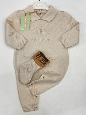Toptan Kız Bebek Tulumu 0-18M Zeni 2049-3031 Taş