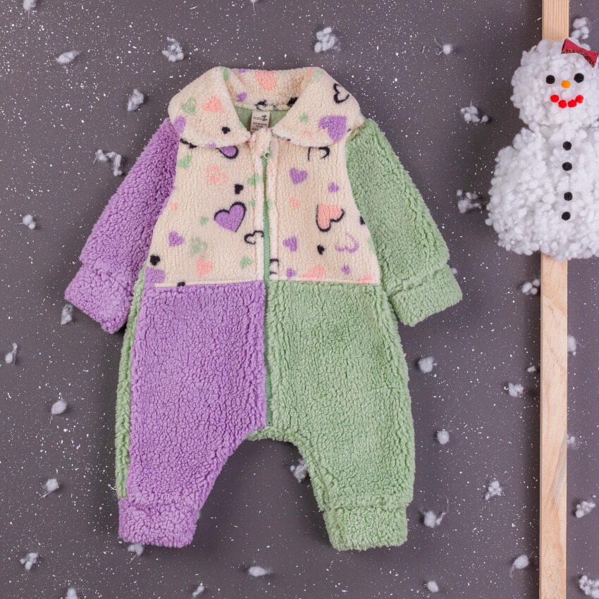 Toptan Kız Bebek Welsoft Tulum 3-12M BabyZ 1097-5419 - 1