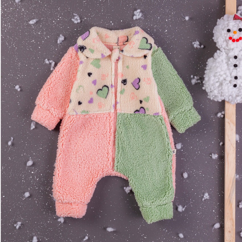 Toptan Kız Bebek Welsoft Tulum 3-12M BabyZ 1097-5419 - 2