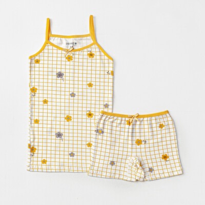 Toptan Kız Çocuk 2'li Atlet ve Boxer Set 2-10Y Defne 1064-DFN-TK028-23 - Defne