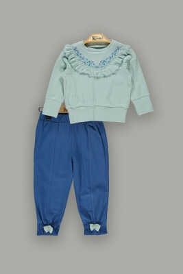 Toptan Kız Çocuk 2'li Sweat ve Pantolon Takım 2-5Y Kumru Bebe 1075-3876 - Kumru Bebe