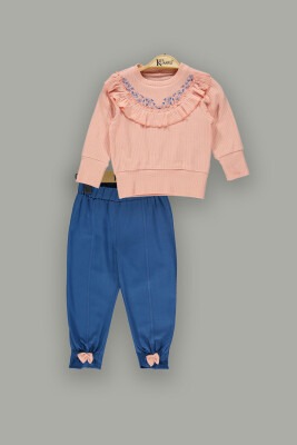 Toptan Kız Çocuk 2'li Sweat ve Pantolon Takım 2-5Y Kumru Bebe 1075-3876 - Kumru Bebe (1)