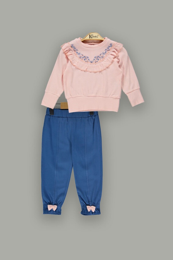 Toptan Kız Çocuk 2'li Sweat ve Pantolon Takım 2-5Y Kumru Bebe 1075-3876 - 4
