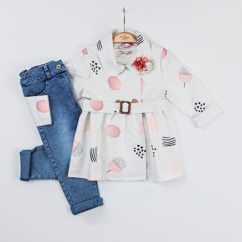 Toptan Kız Çocuk 3'lü Ceket Badi Pantolonlu Takım 2-6Y Miss Lore 1055-5514 - 1