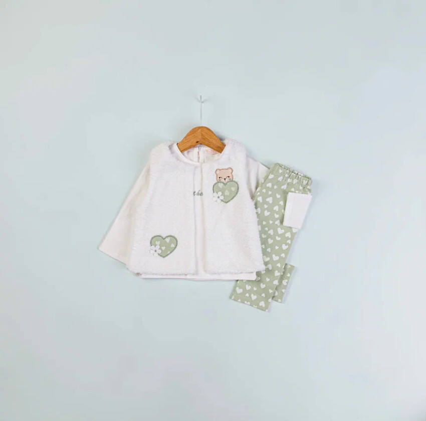 Toptan Kız Çocuk 3'lü Yelek Pantolon ve Body Takım 6-18M BabyRose 1002-4586 - 4