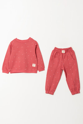 Toptan Kız Çocuk Basic Eşofman Takımı 2-5Y Tuffy 1099-01095 Gül Pembe