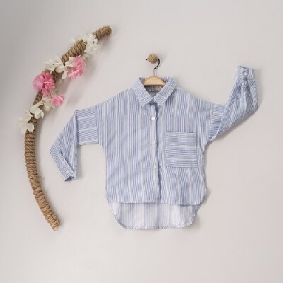 Toptan Kız Çocuk Çizgili Gömlek 7-10Y Büşra Bebe 1016-23158 - Büşra Bebe (1)