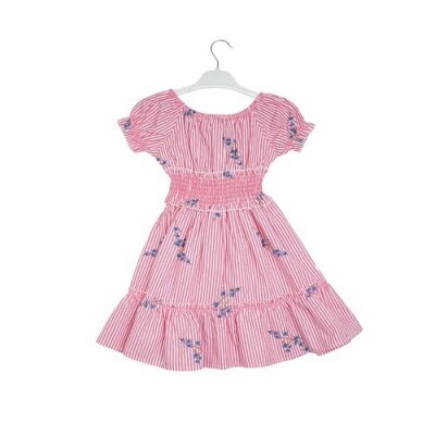Toptan Kız Çocuk Elbise 7-10Y Büşra Bebe 1016-23112 Pembe