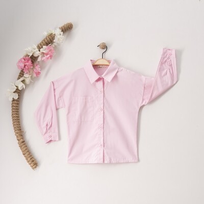 Toptan Kız Çocuk Gömlek 7-10Y Büşra Bebe 1016-23155 Pembe