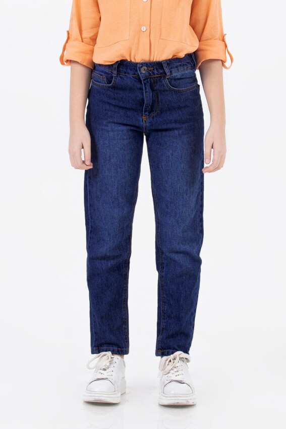 Toptan Kız Çocuk Kot Pantolon 9-14Y DMB Boys&Girls 1081-0189 - 2