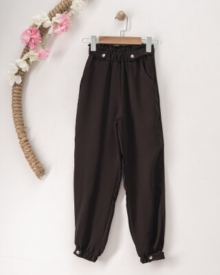 Toptan Kız Çocuk Pantolon 7-10Y Büşra Bebe 1016-23131 Kahverengi
