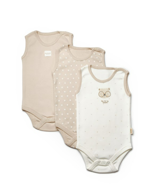 Toptan Unisex Bebek 3'lü Askılı Badi Kutu Set 9-24M BabyCosy 2022-CSY8120 - 1