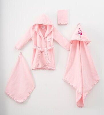 Toptan Unisex Bebek 4'lü Bambu Bornoz Set 0-36M Ramel Kids 1072-706 - 2