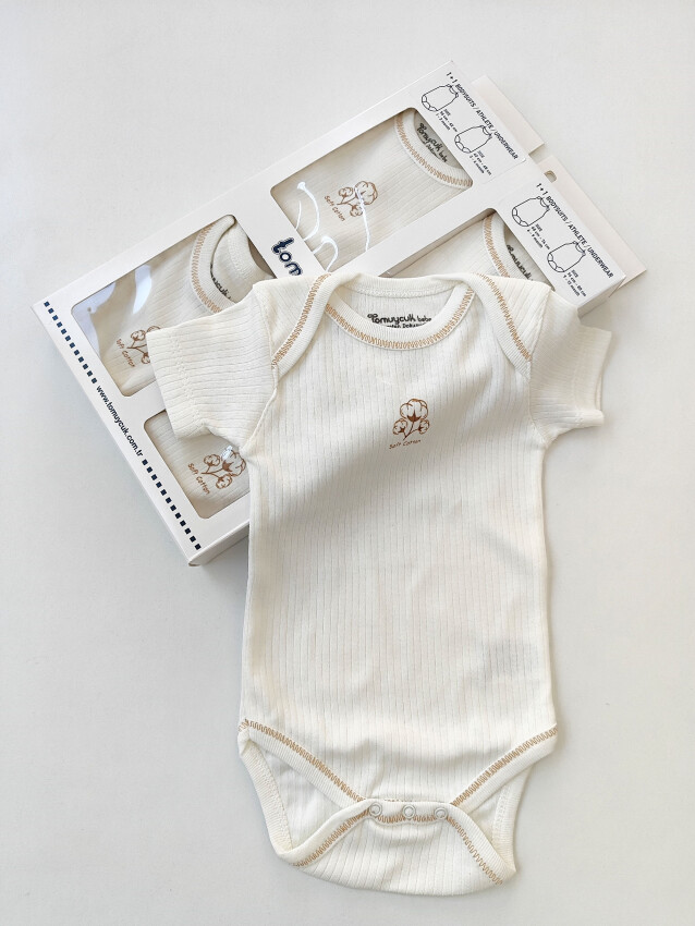 Toptan Unisex Bebek Body 0-12M Tomuycuk 1074-20304 - 1