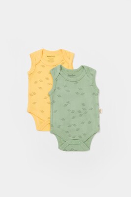 Toptan Unisex Bebek Modal 2'li Askılı Badi 0-24M Baby Cosy 2022-CSYM11116 - BabyCosy