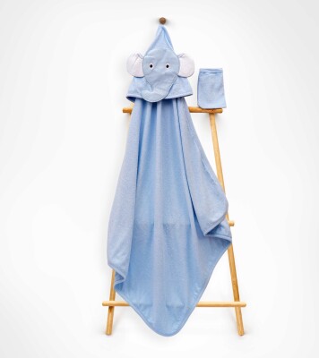 Toptan Unisex Çocuk 2'li Havlu ve Banyo Kesesi Takım 85X80 Babyline 2015-9-486 - 1