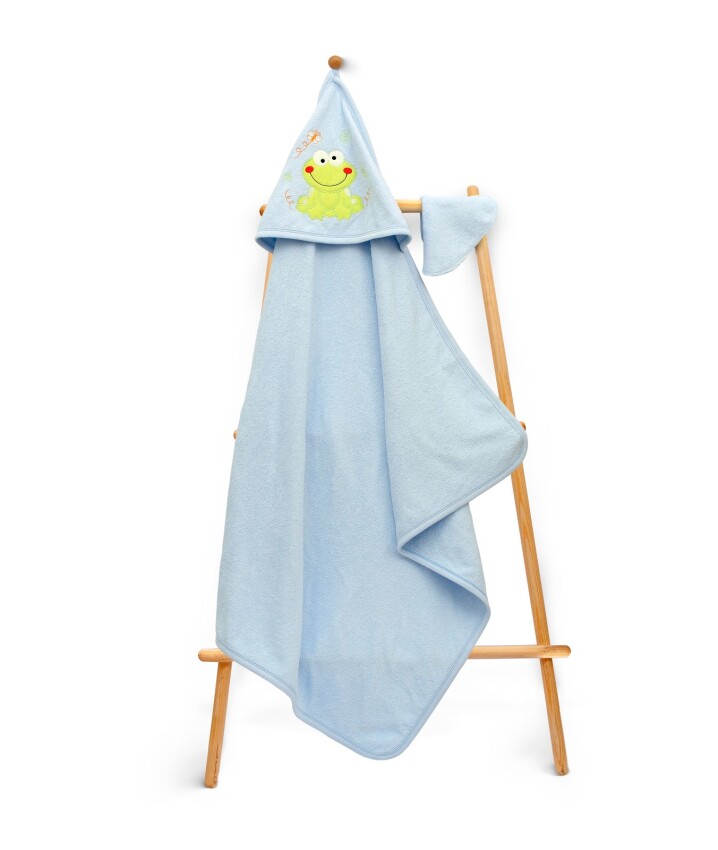 Toptan Unisex Çocuk Havlu ve Banyo Kesesi Takım 80x80cm Babyline 2015-9-103 - 1