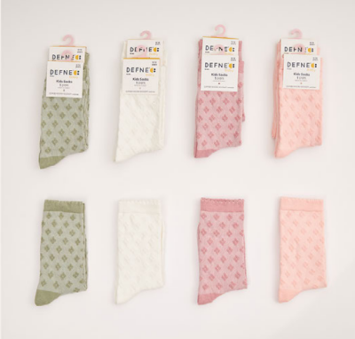 Wholesale 12-Piece Girls SocksDefne 1064-DFN1Ç-K002-22(7-8) - Defne