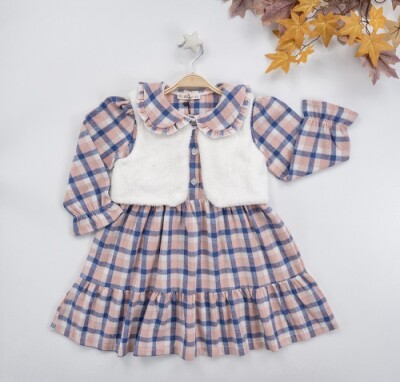 Wholesale 2-Piece Girl Dress with Bolero Vest 3-6Y Busra Bebe 1016-22278 - Büşra Bebe