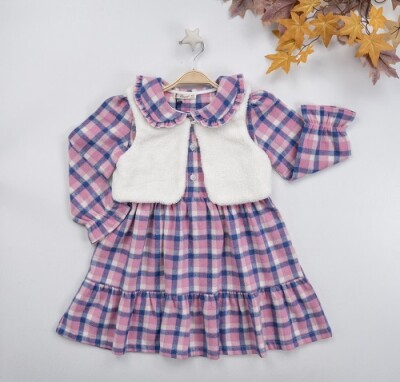 Wholesale 2-Piece Girl Dress with Bolero Vest 3-6Y Busra Bebe 1016-22278 - Büşra Bebe (1)