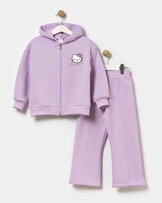 Wholesale 2-Piece Girls Set with Cardigan and Pants 4-7Y Miniloox 1054-24482 Lilac