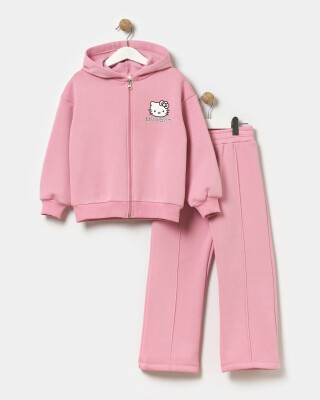 Wholesale 2-Piece Girls Set with Cardigan and Pants 4-7Y Miniloox 1054-24482 Blanced Almond