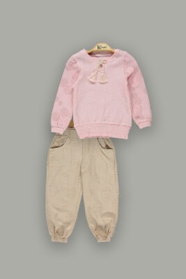Wholesale 2-Piece Girls Shirt Sets With Pants 2-5Y Kumru Bebe 1075-3830 - Kumru Bebe