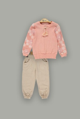 Wholesale 2-Piece Girls Shirt Sets With Pants 2-5Y Kumru Bebe 1075-3830 - 2