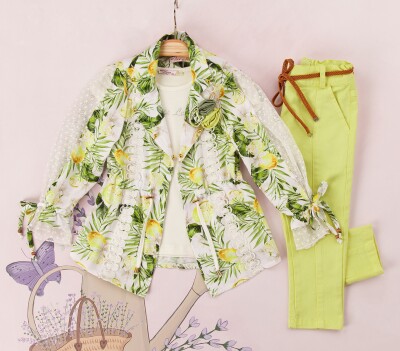 Wholesale 3-Piece Girl Coat Set with Pants and T-shirt 2-6Y Miss Lore 1055-5132 - Miss Lore