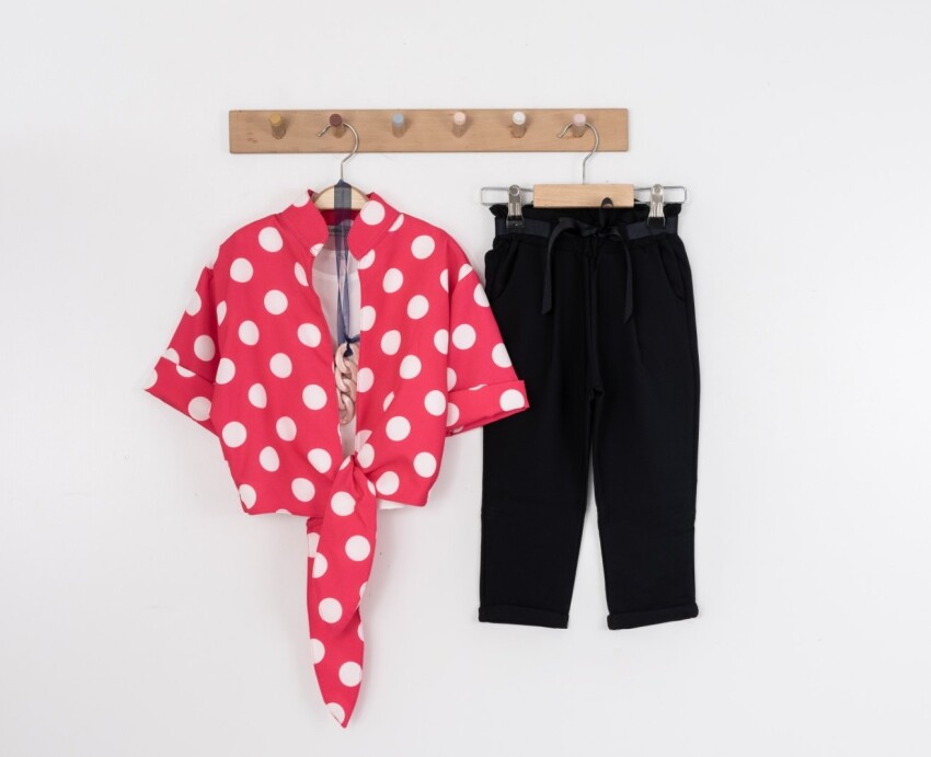 Wholesale 3-Piece Girls Bolero Set with Blouse and Pants 8-12Y Moda Mira 1080-7068 - 3
