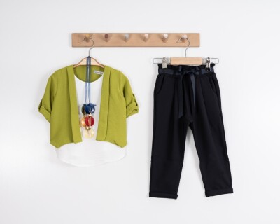 Wholesale 3-Piece Girls Jacket Set with Blouse and Pants 8-12Y Moda Mira 1080-7048 - Moda Mira (1)