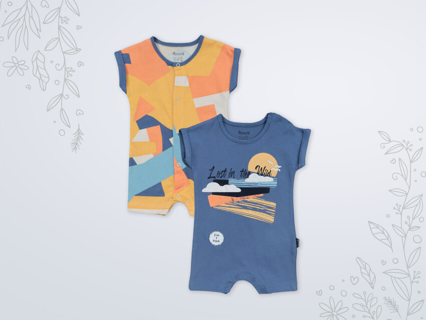 Wholesale Baby Boy 2-Piece Rompers 3-18M Miniworld 1003-18235 - 3