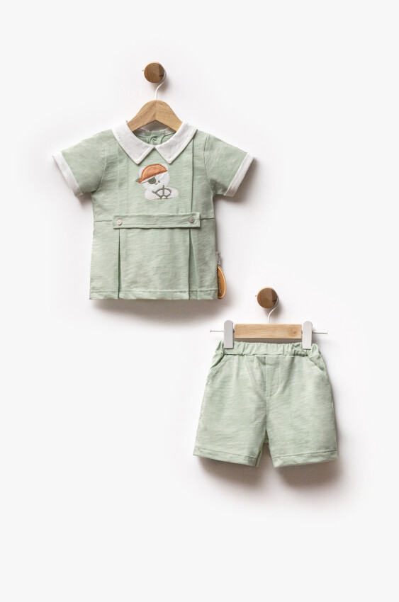 Wholesale Baby Boy 2pcs Embroidered Shorts T-shirt Set 6-24M Bebbemini 2065-BM-2395 - 4
