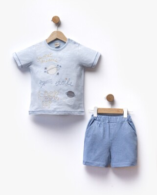 Wholesale Baby Boy 2pcs T-shirt and Shorts Set 2-5Y Flexi Baby 2063-216399 Blue