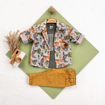 Wholesale Baby Boy 3 Pieces Shirt Trousers Set Suit 6-24M Bubbly 2035-450 - Bubbly