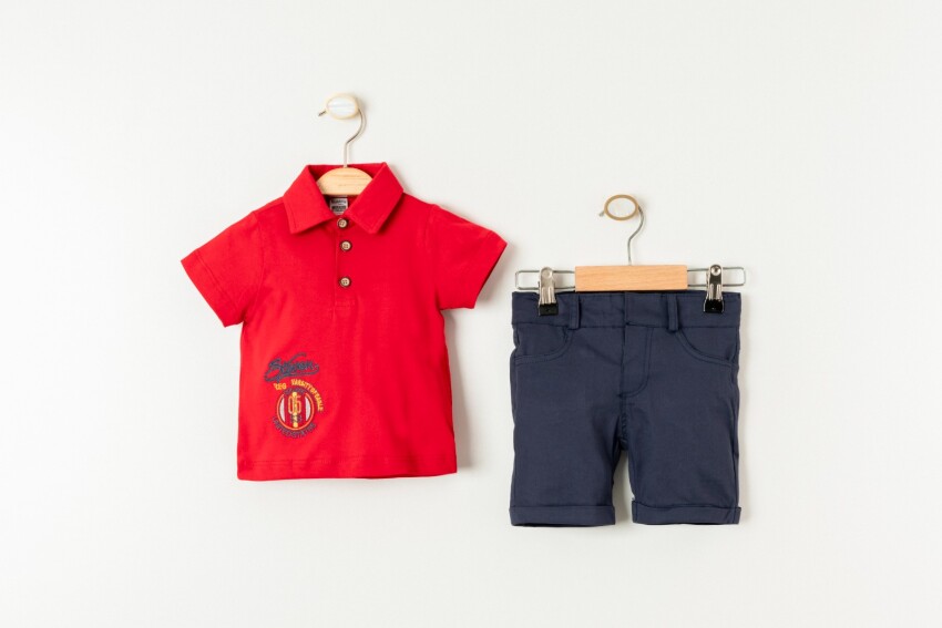 Wholesale Baby Boys 2-Pieces T-shirt and Shorts Set 6-24M Bubbly 2035-728 - 2