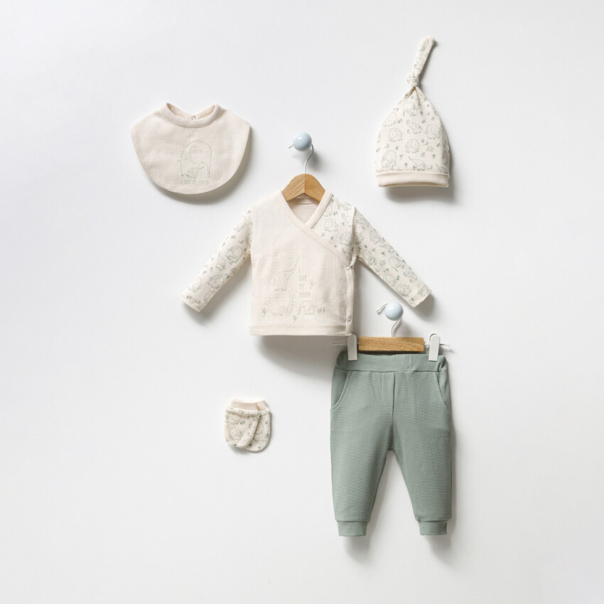 Wholesale Baby Boys 5-Pieces Newborn Set 0-3M Bubbles 2040-3038 - 1