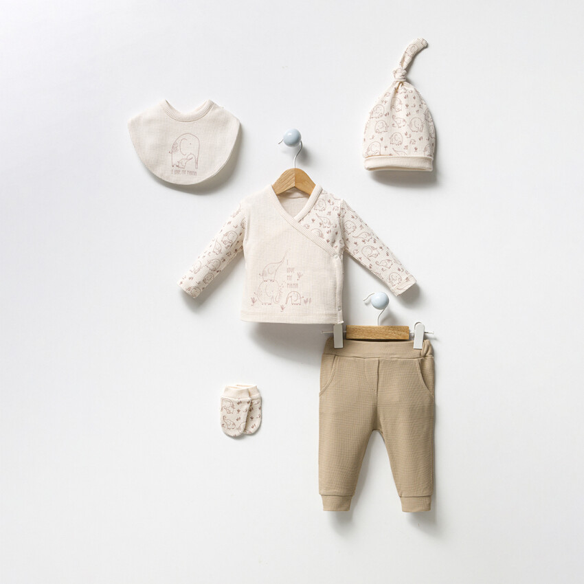 Wholesale Baby Boys 5-Pieces Newborn Set 0-3M Bubbles 2040-3038 - 2