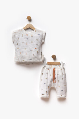 Wholesale Baby Girl 2pcs Muslin Printed T-shirt and Shorts Set 6-36M Flexi Baby 2063-217592 - 2