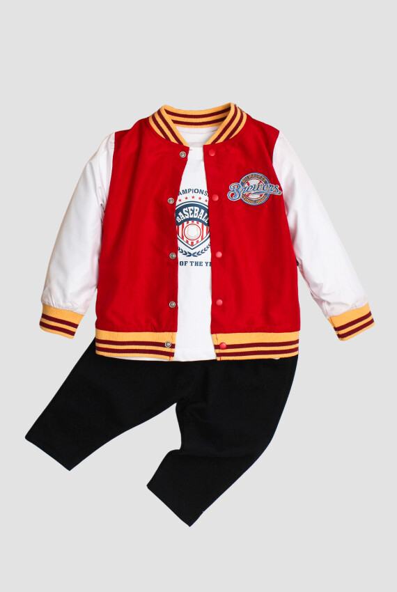 Wholesale Baby Girls 3-Piece Jacket, Body and Pants Set 9-24M Takım Kidexs 1026-90165 - 2