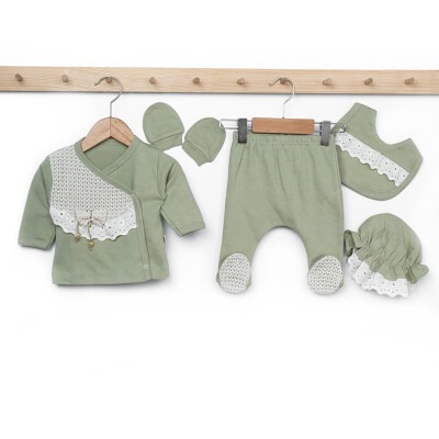 Wholesale Baby Girls 5-Piece Newborn Set 0-3M Minizeyn 2014-7045 Green Almond