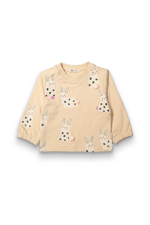 Wholesale Baby Girls Printed Sweatshirt 6-18M Tuffy 1099-0417 - 1