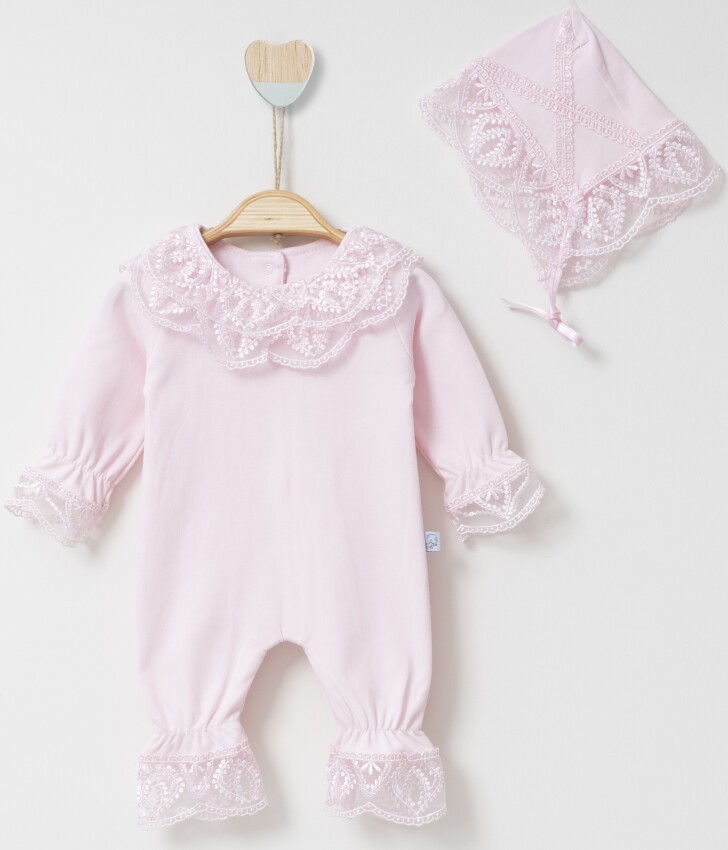 Wholesale Baby Girls Rompers and Hat Set 0-6M Miniborn 2019-6008 - 1