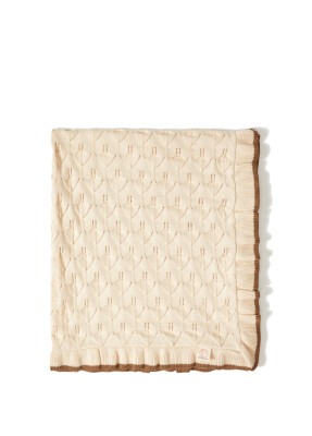 Wholesale Baby Organic Cotton Knitted Blanket with Ruffle 80x90 Uludağ Triko 1061-21018 - Uludağ Triko
