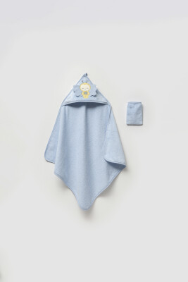 Toptan Kız Bebek 2'li Bluz ve Şort Takımı 6-18M Cumino 1014-CMN3449 Blue